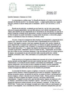 SPANISH Bishop Matano's Letter (page 1)